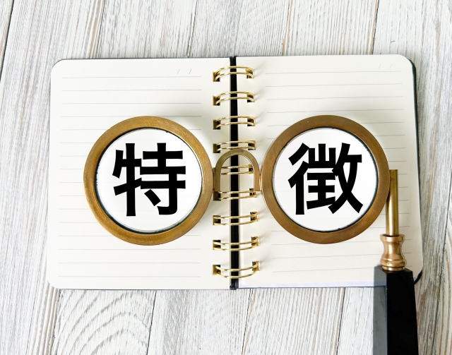 特徴の文字列が書かれたメガネ