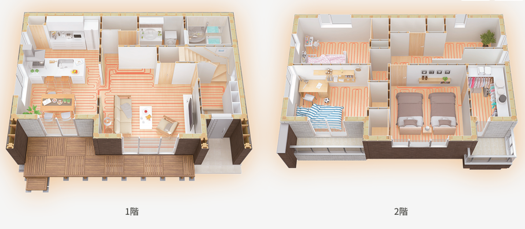 2階建て住宅の内観